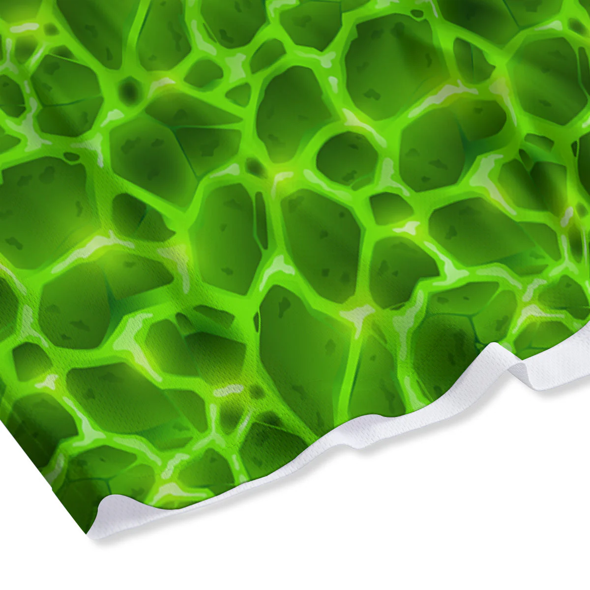 Liquid Lava Green Neon Print Pattern Mesh Shorts - Image 4
