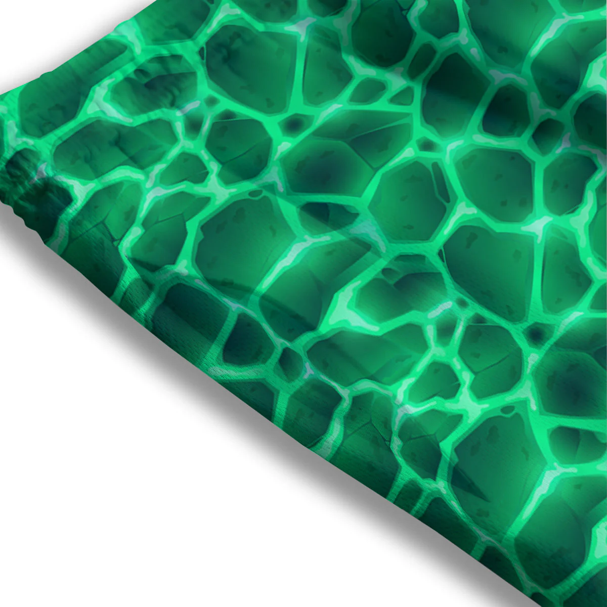 Liquid Lava Green Print Pattern Mesh Shorts - Image 3