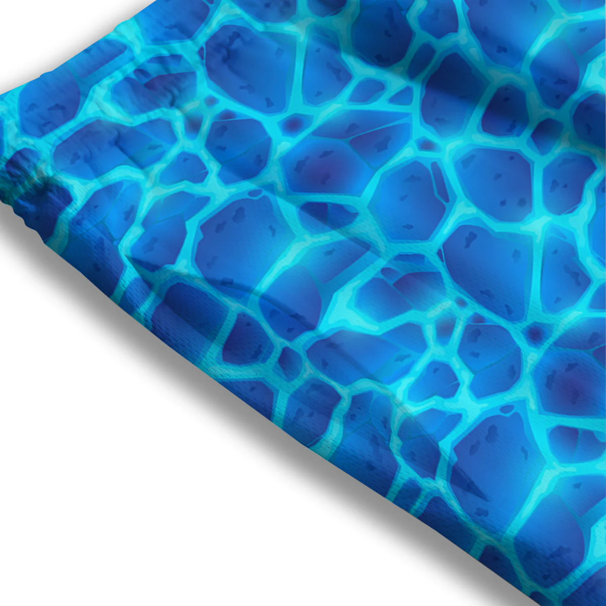 Liquid Lava Ice Blue Print Pattern Mesh Shorts - Image 3