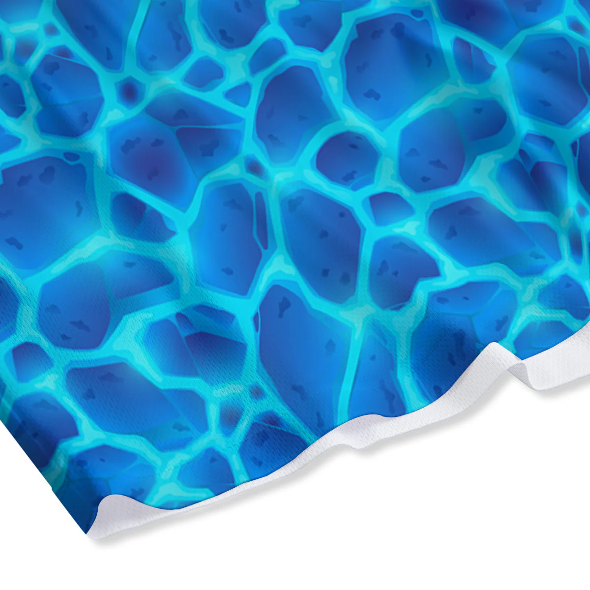 Liquid Lava Ice Blue Print Pattern Mesh Shorts - Image 4