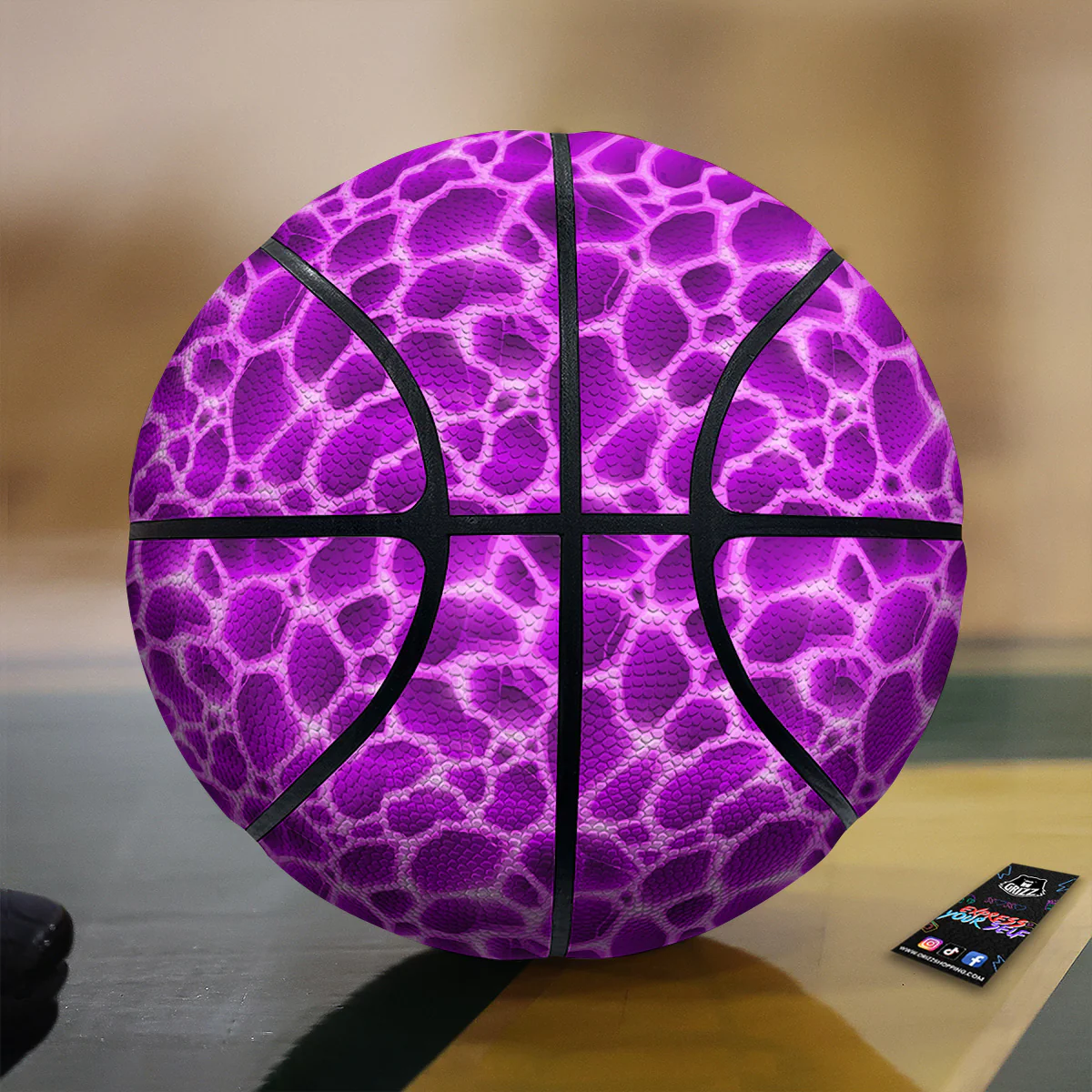 Liquid Lava Purple Print Pattern Basketball