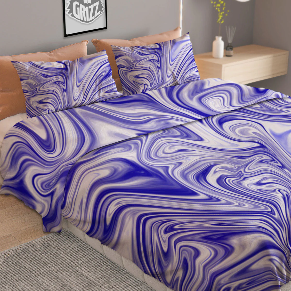 Liquid Psychedelic Print Pattern Duvet Cover Bedding Set - Image 2