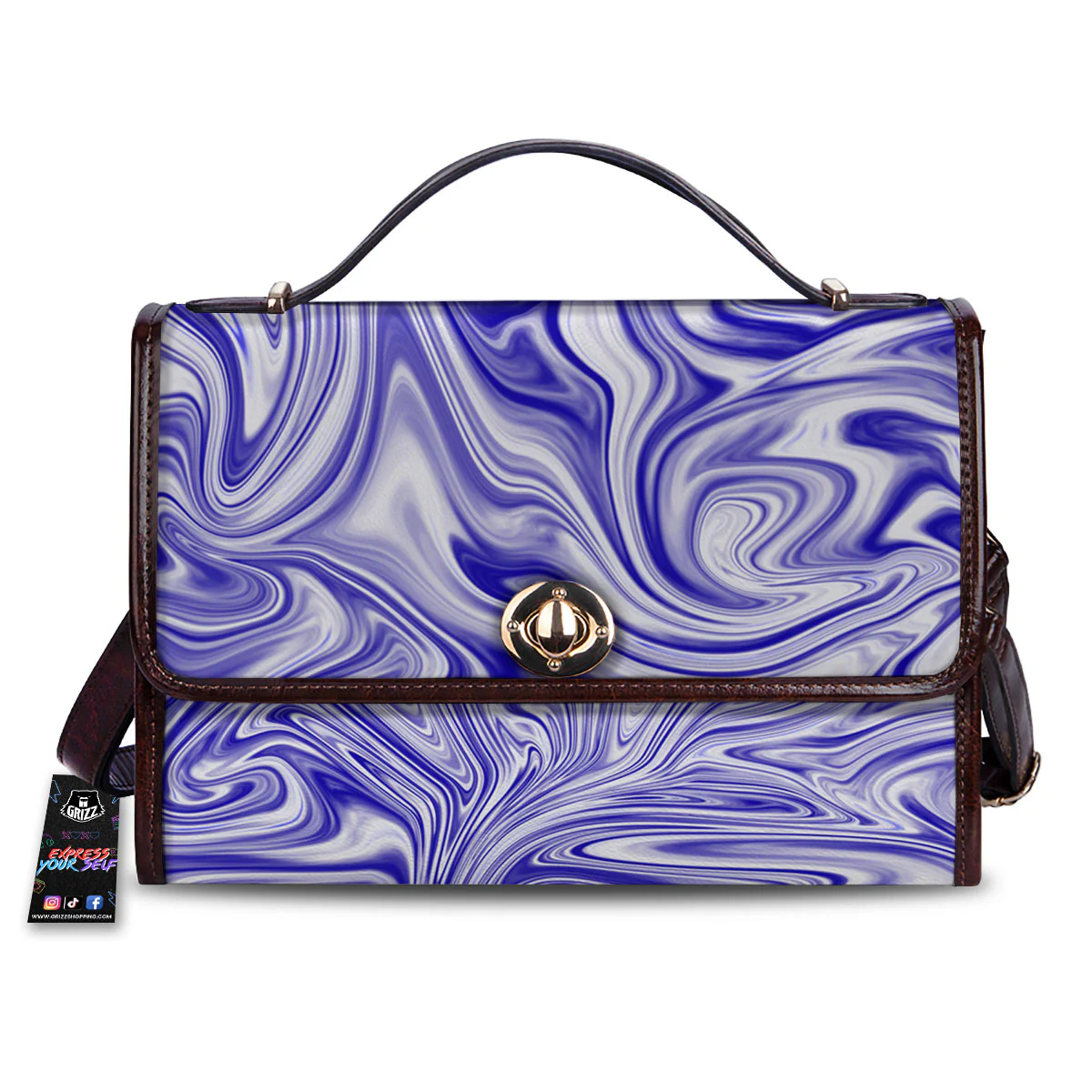 Liquid Psychedelic Print Pattern Women's Satchel Bag