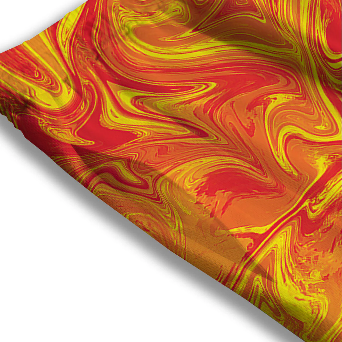 Liquid Psychedelic Trippy Orange Print Mesh Shorts - Image 3
