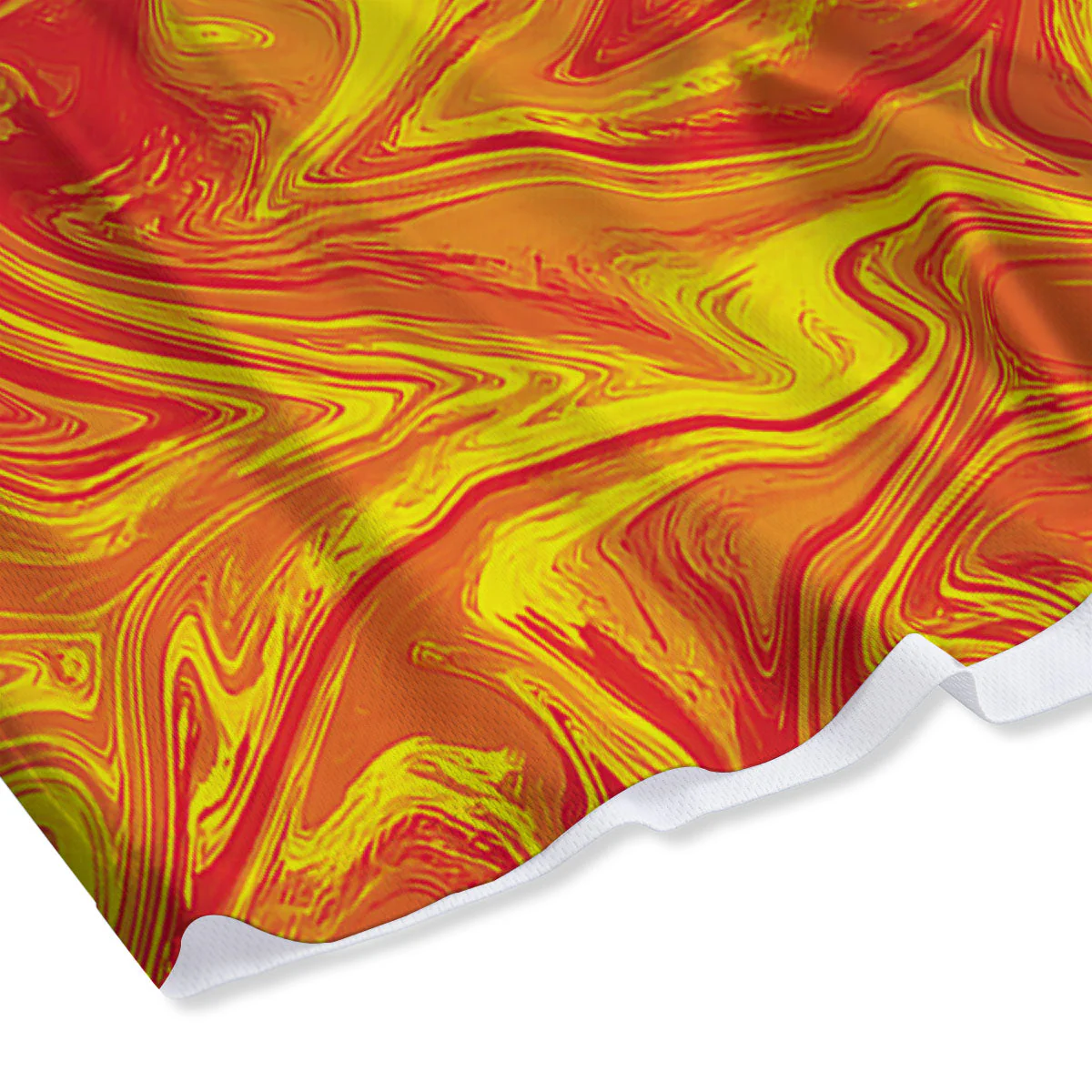 Liquid Psychedelic Trippy Orange Print Mesh Shorts - Image 4