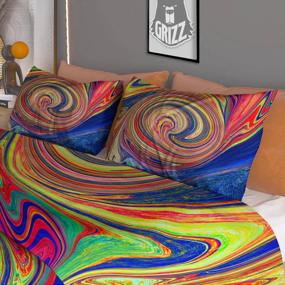 Liquid Trippy Abstract Psychedelic Print Duvet Cover Bedding Set - Image 3