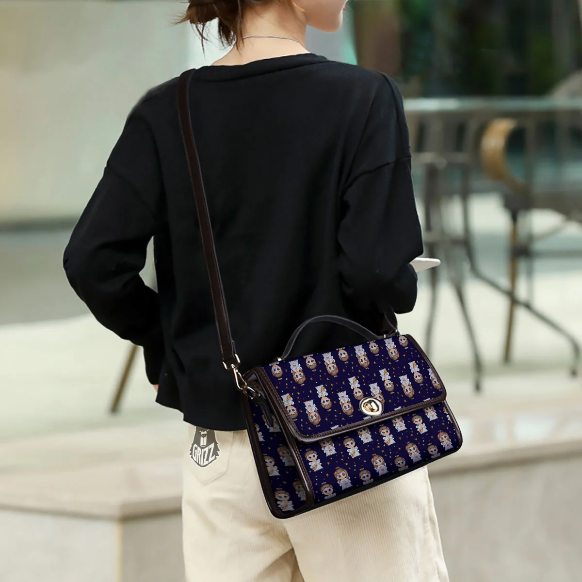 Little Angel Print Pattern Women's Satchel Bag - Image 3