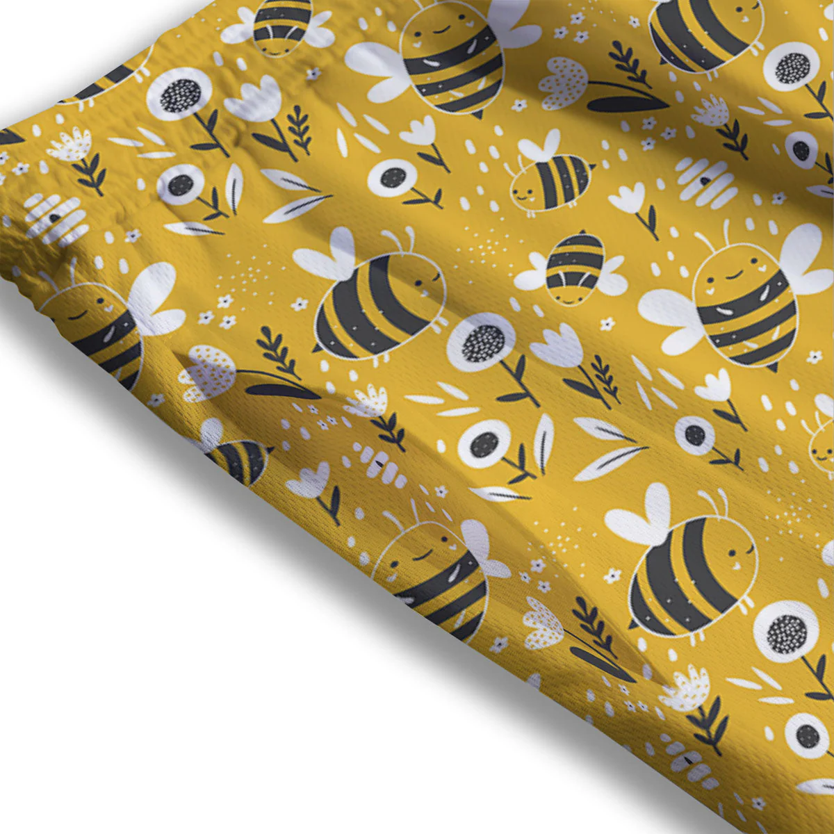 Little Bee Print Pattern Mesh Shorts - Image 3