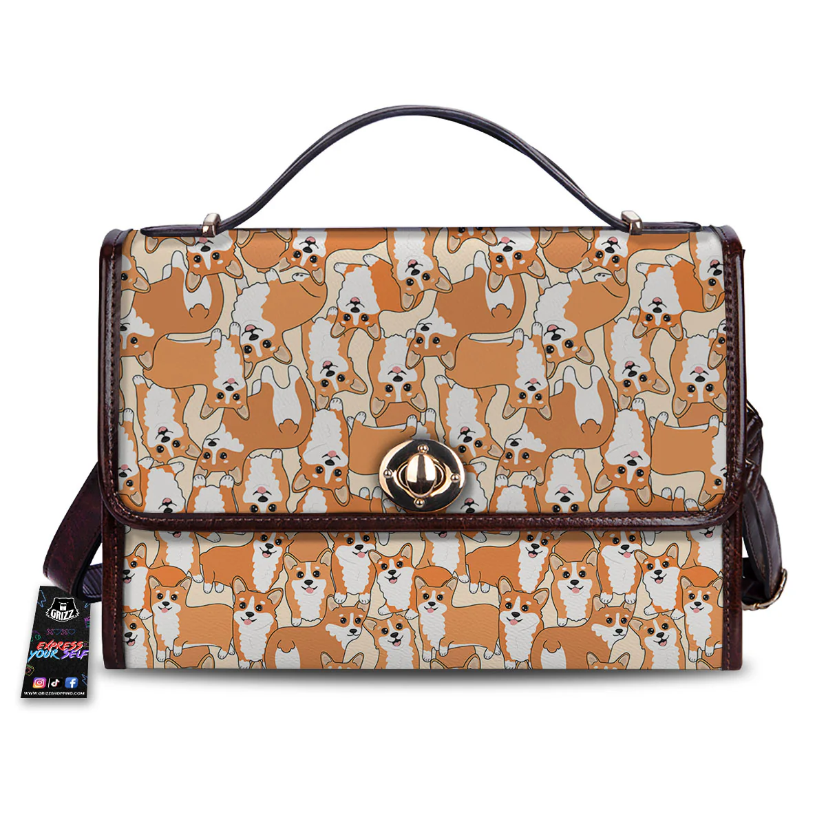Little Corgi Print Pattern Women's Satchel Bag