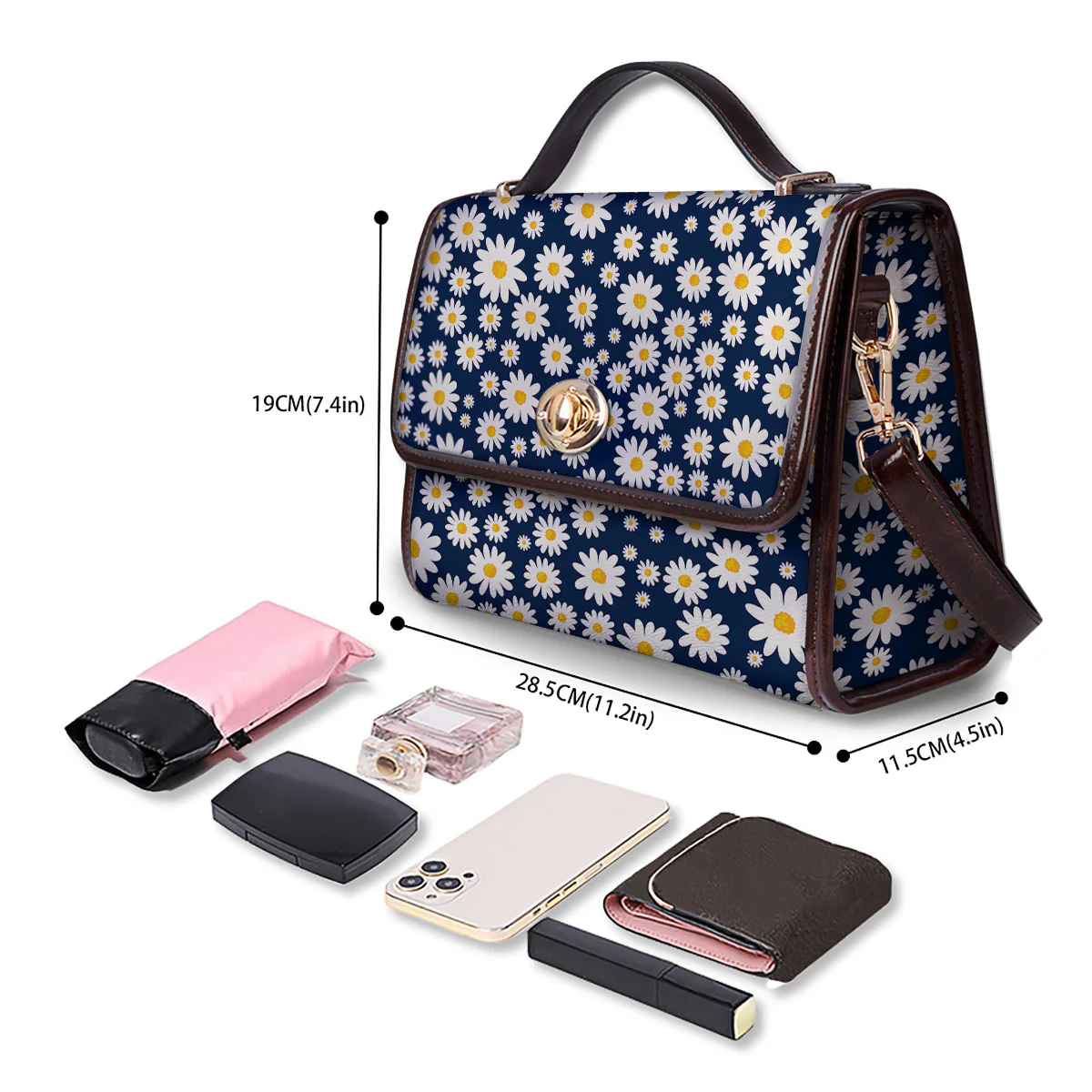 Little Daisy Daisy Print Women's Satchel Bag - Image 4