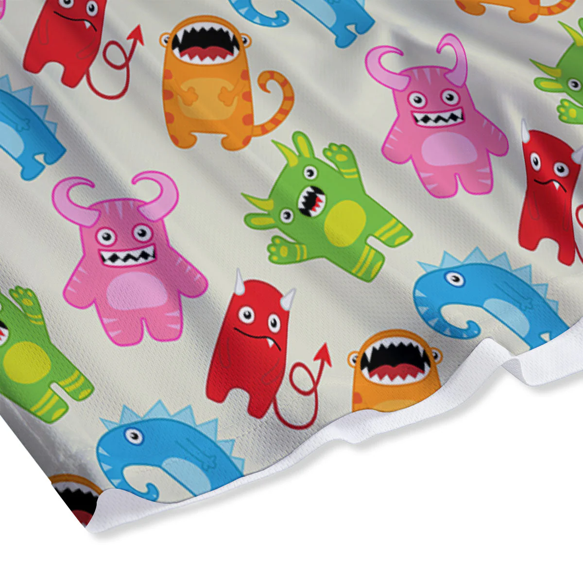 Little Monster Print Pattern Mesh Shorts - Image 4
