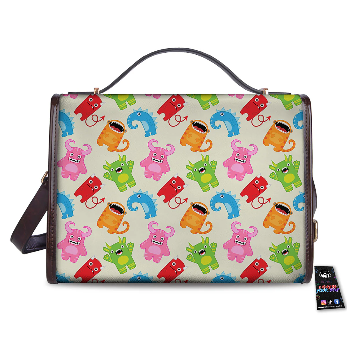 Little Monster Print Pattern Women's Satchel Bag - Image 2