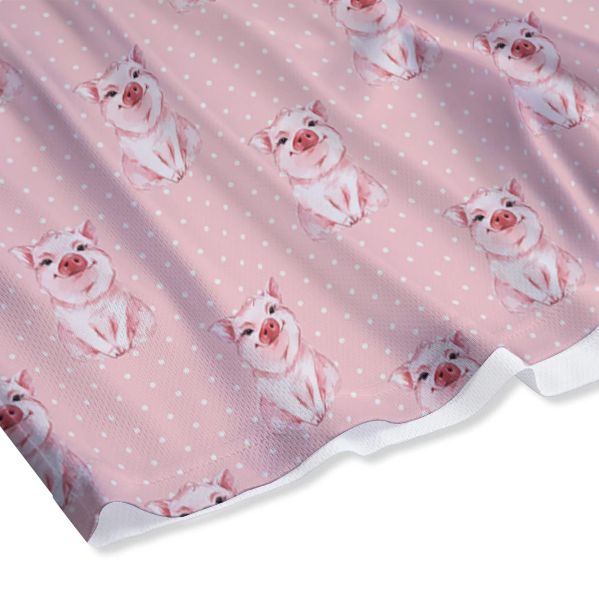 Little Pig And White Dots Print Pattern Mesh Shorts - Image 4