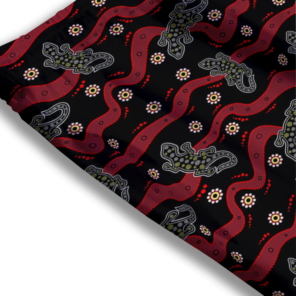 Lizard Aboriginal Print Pattern Mesh Shorts - Image 3