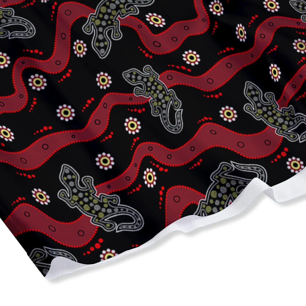 Lizard Aboriginal Print Pattern Mesh Shorts - Image 4