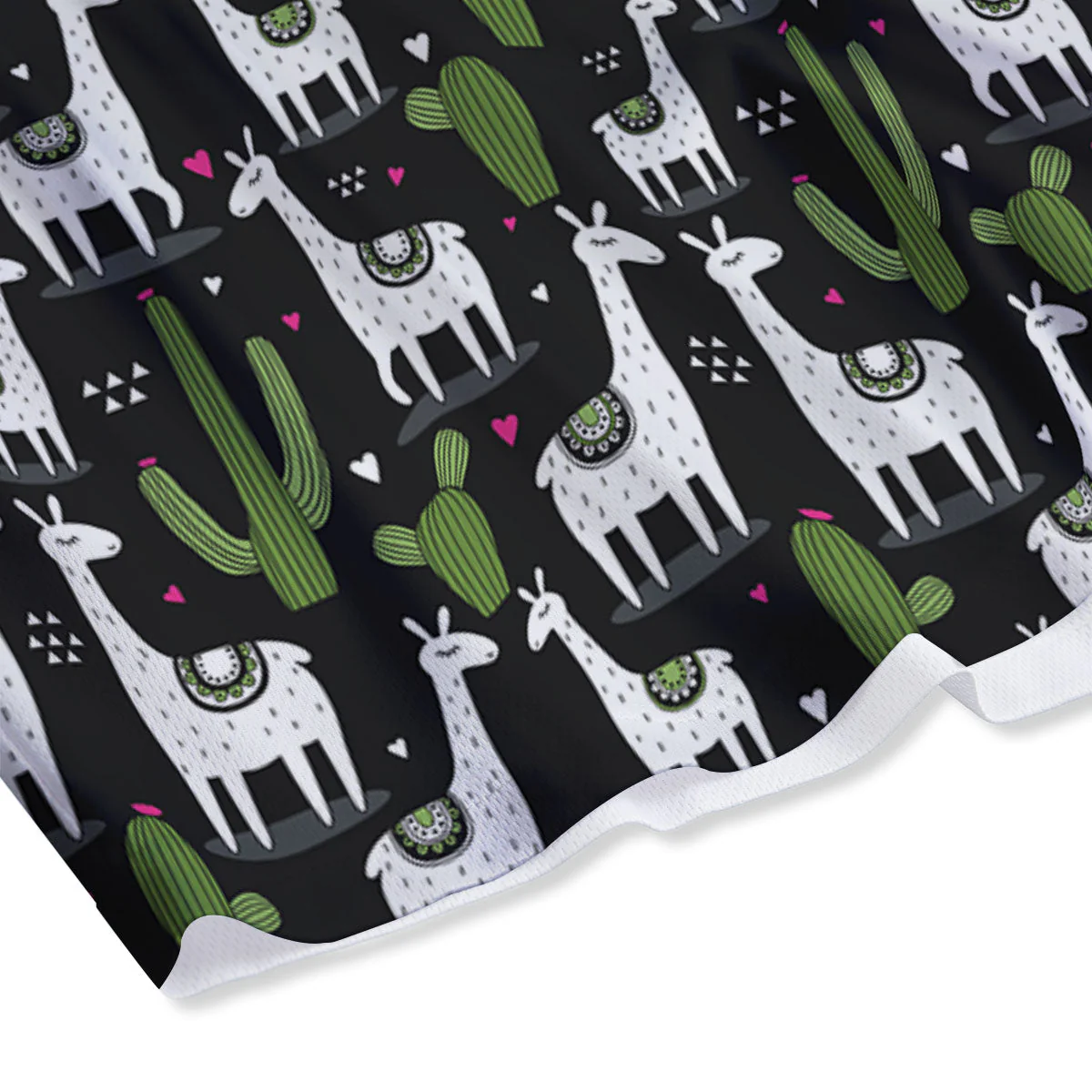Llama And Cactus Print Pattern Mesh Shorts - Image 4