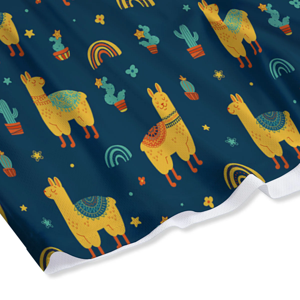 Llama And Cute Cactus Print Pattern Mesh Shorts - Image 4