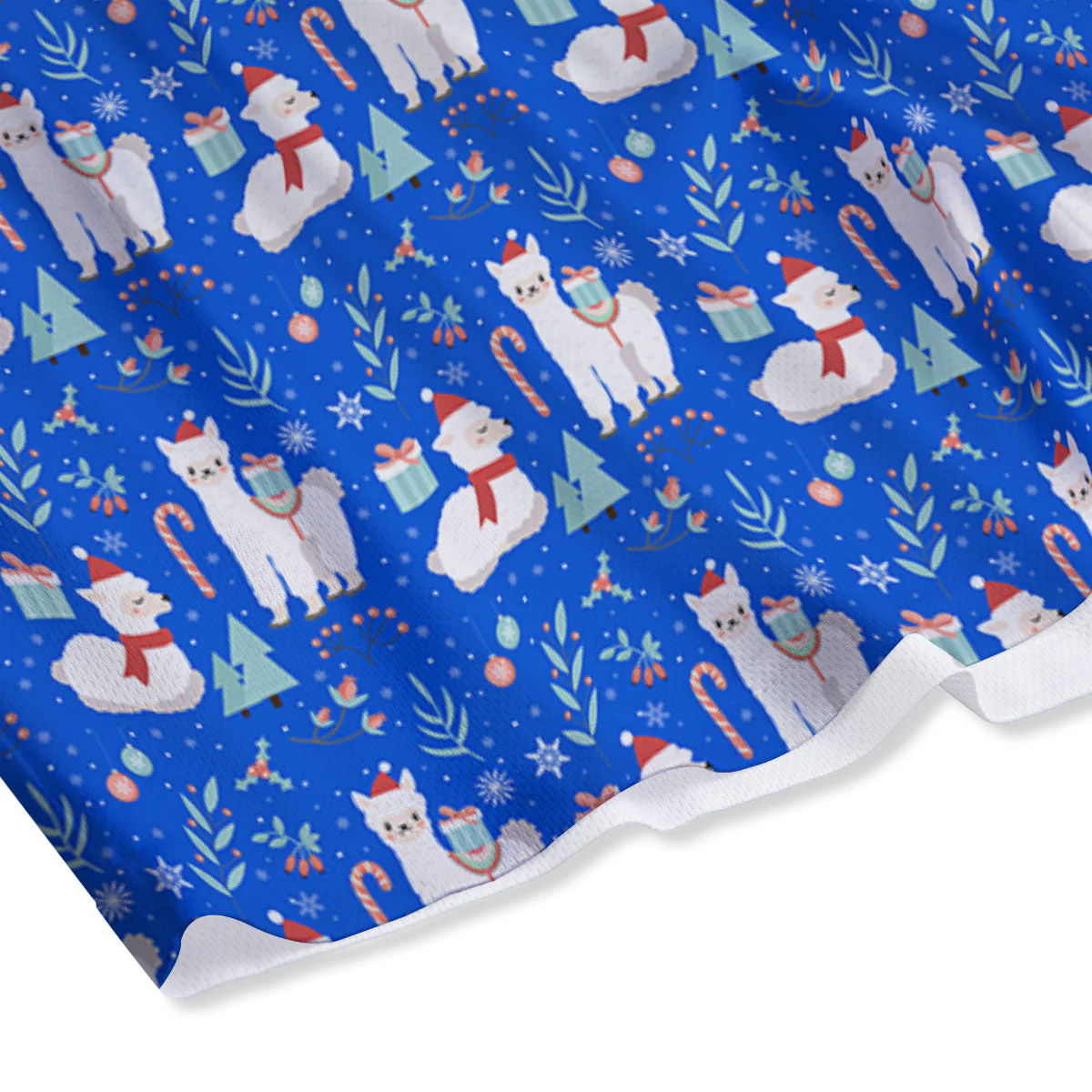 Llama Christmas Print Pattern Mesh Shorts - Image 4