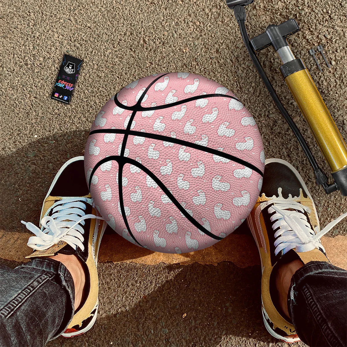 Llama Cute Pink Print Pattern Basketball - Image 2