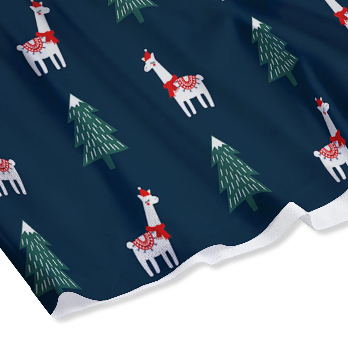 Llama Xmas Print Pattern Mesh Shorts - Image 4