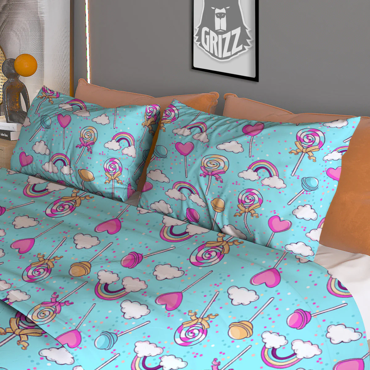 Lollipop Cute Print Pattern Duvet Cover Bedding Set - Image 3
