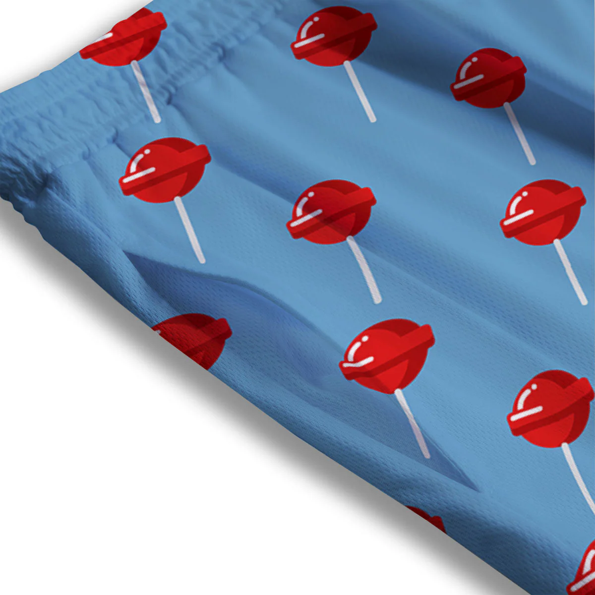 Lollipop Retro Print Pattern Mesh Shorts - Image 3