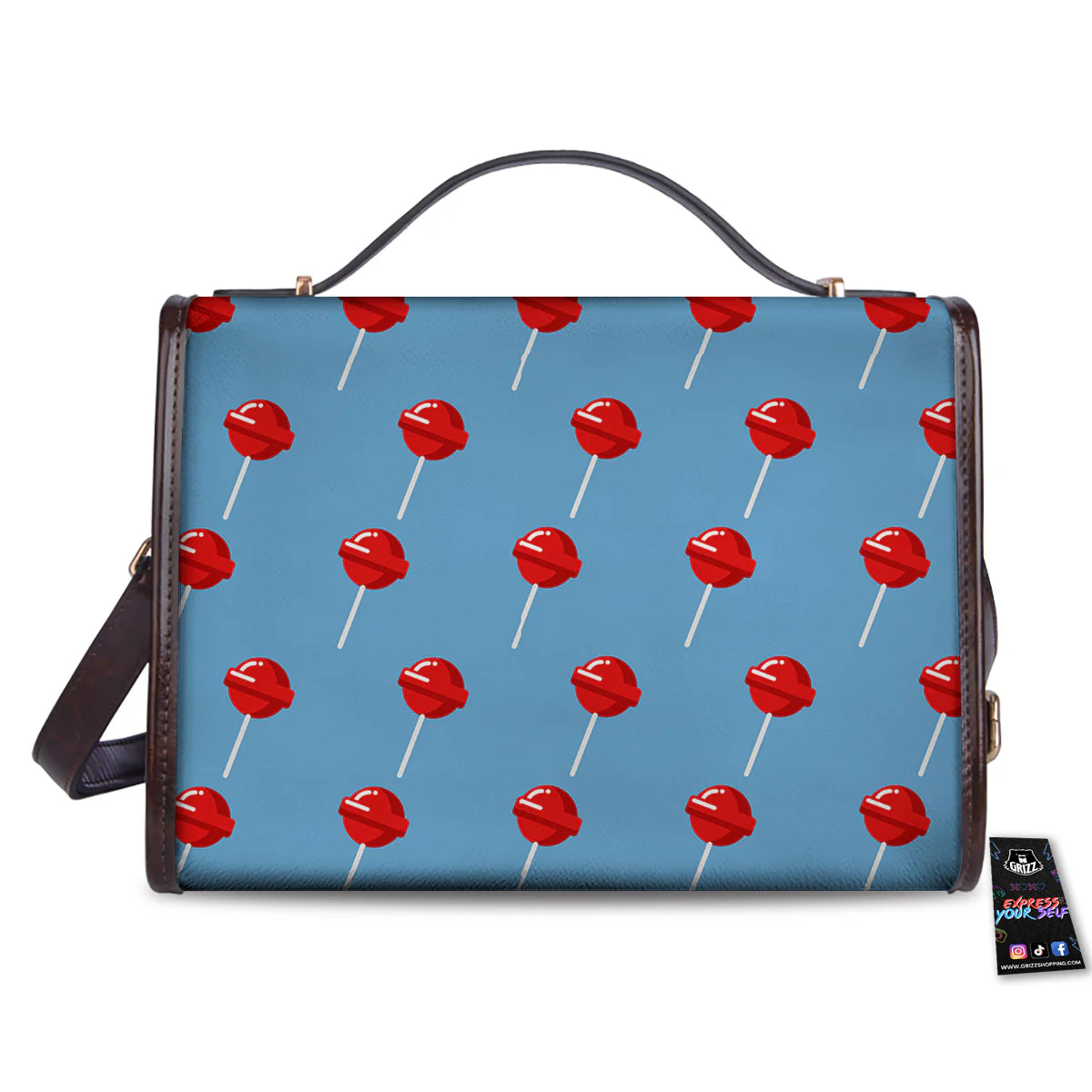 Lollipop Retro Print Pattern Women's Satchel Bag - Image 2