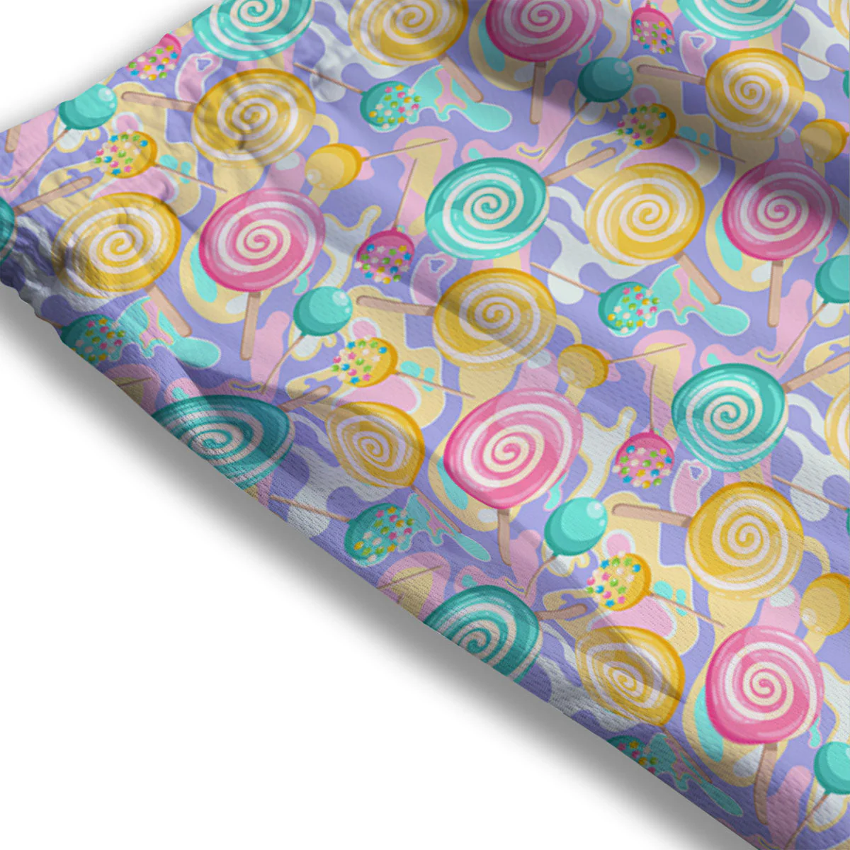 Lollipop Swirl Colorful Print Pattern Mesh Shorts - Image 3