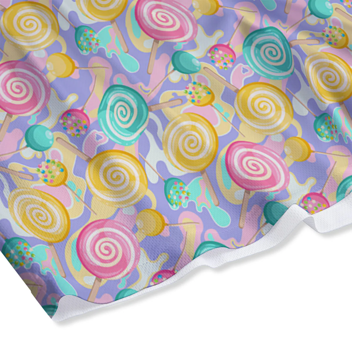 Lollipop Swirl Colorful Print Pattern Mesh Shorts - Image 4