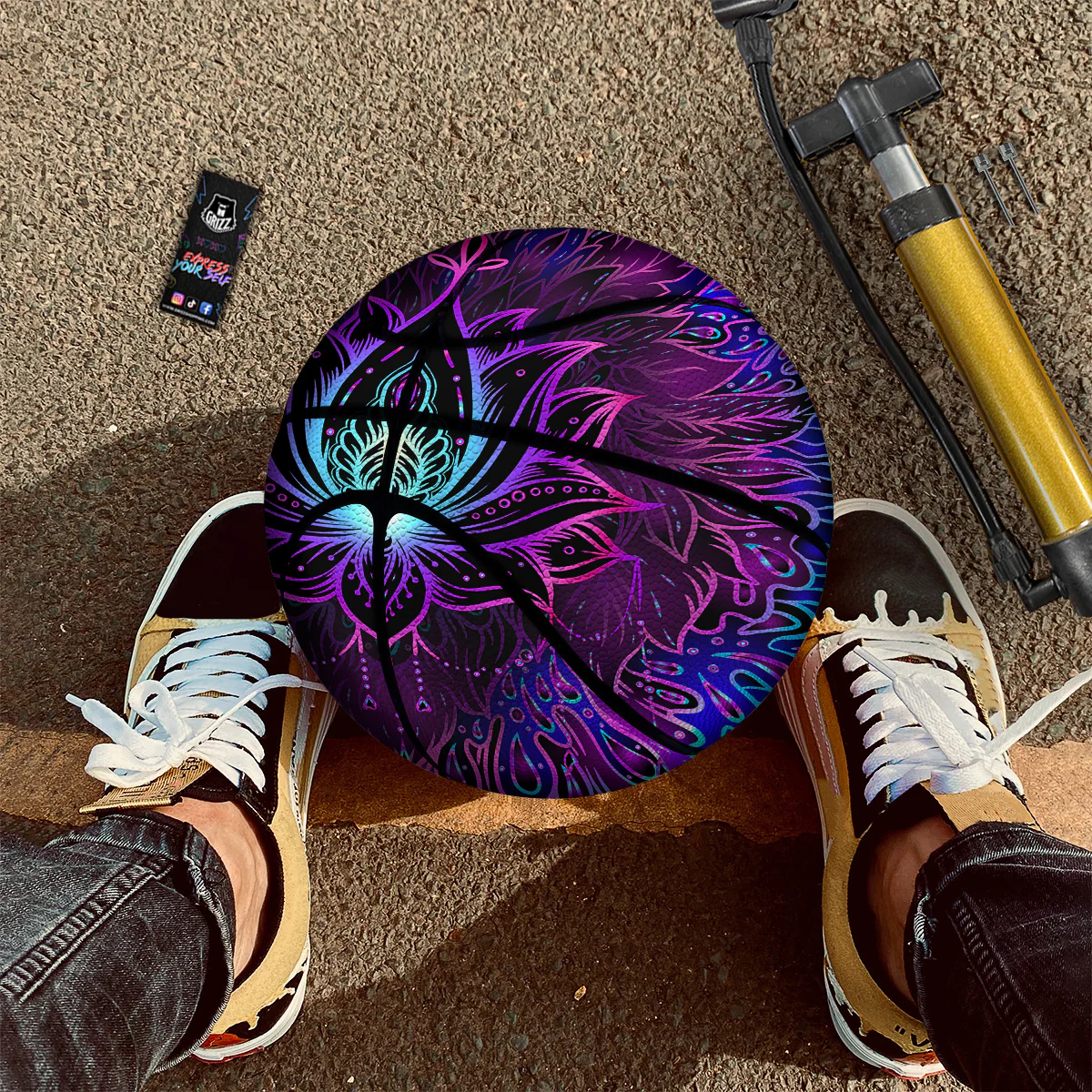 Lotus Boho Spiritual Print Basketball - Image 2