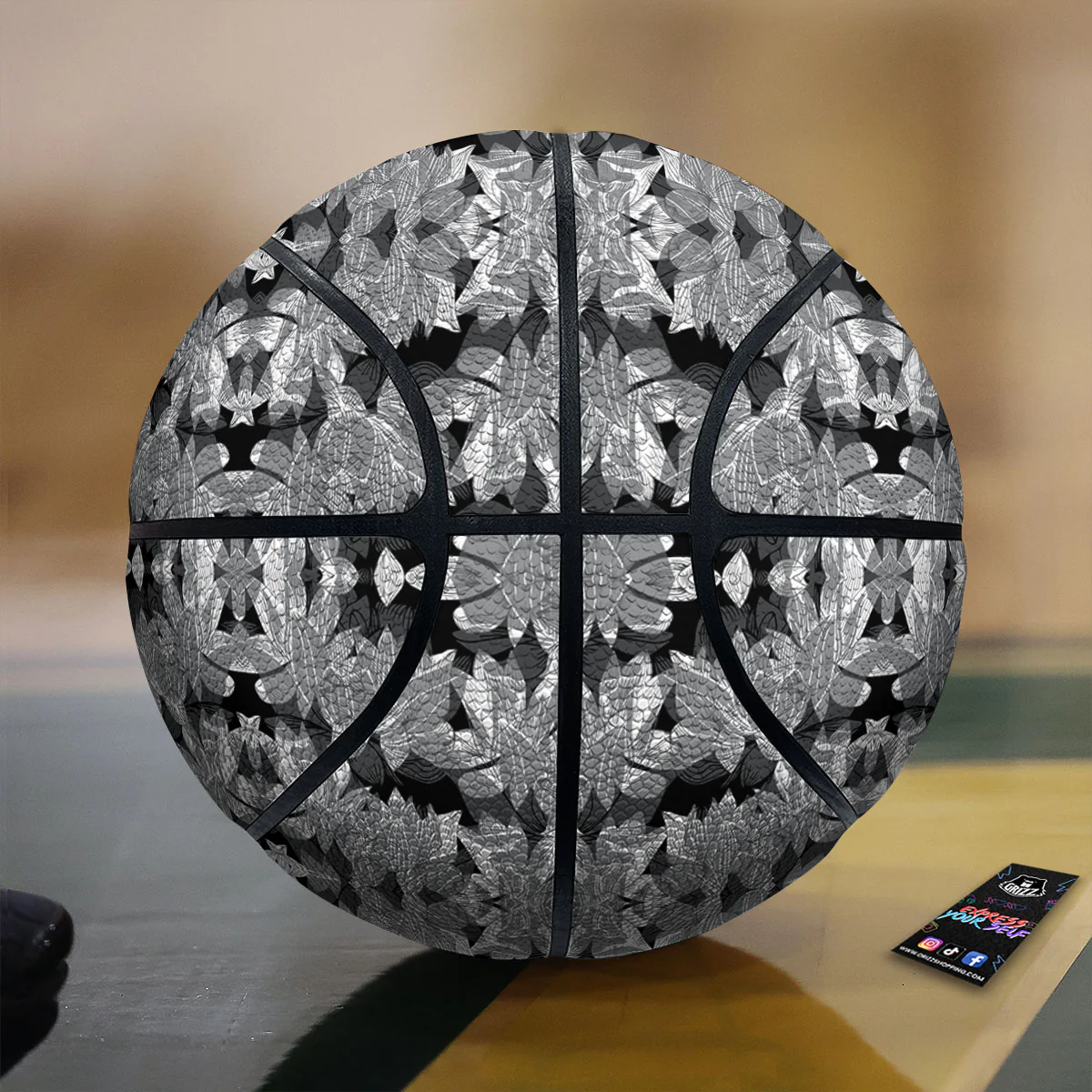 Lotus Monochrome Print Pattern Basketball