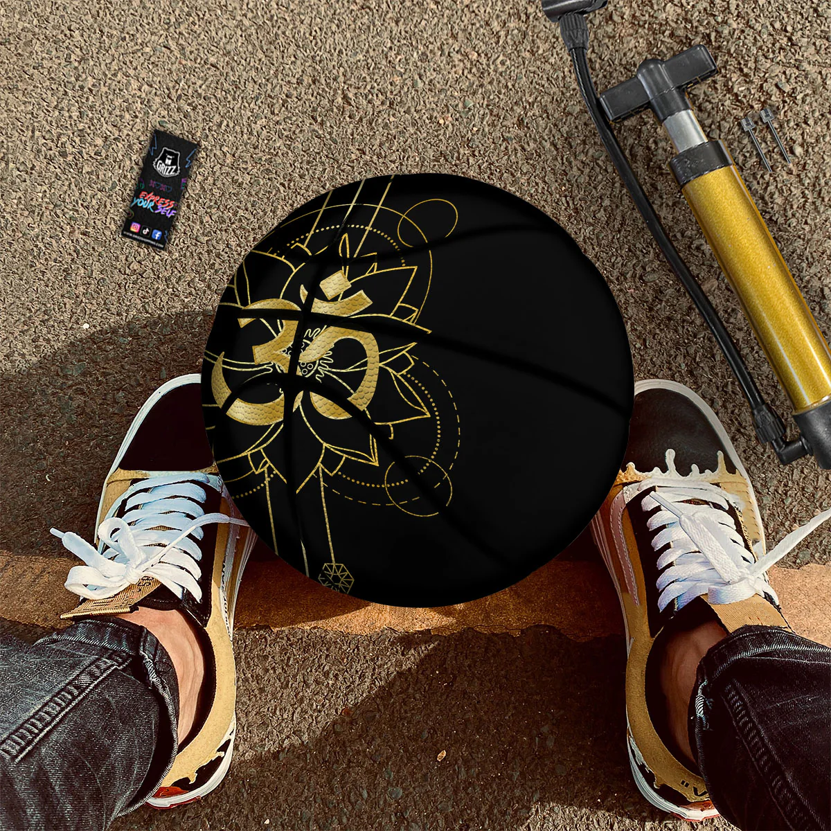 Lotus Om Gold Print Basketball - Image 2