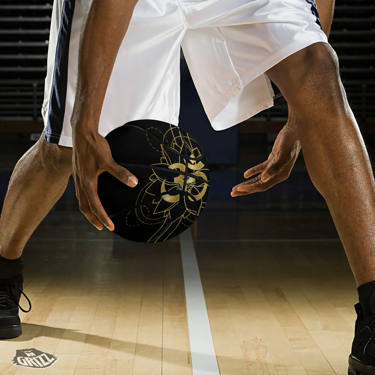 Lotus Om Gold Print Basketball - Image 3