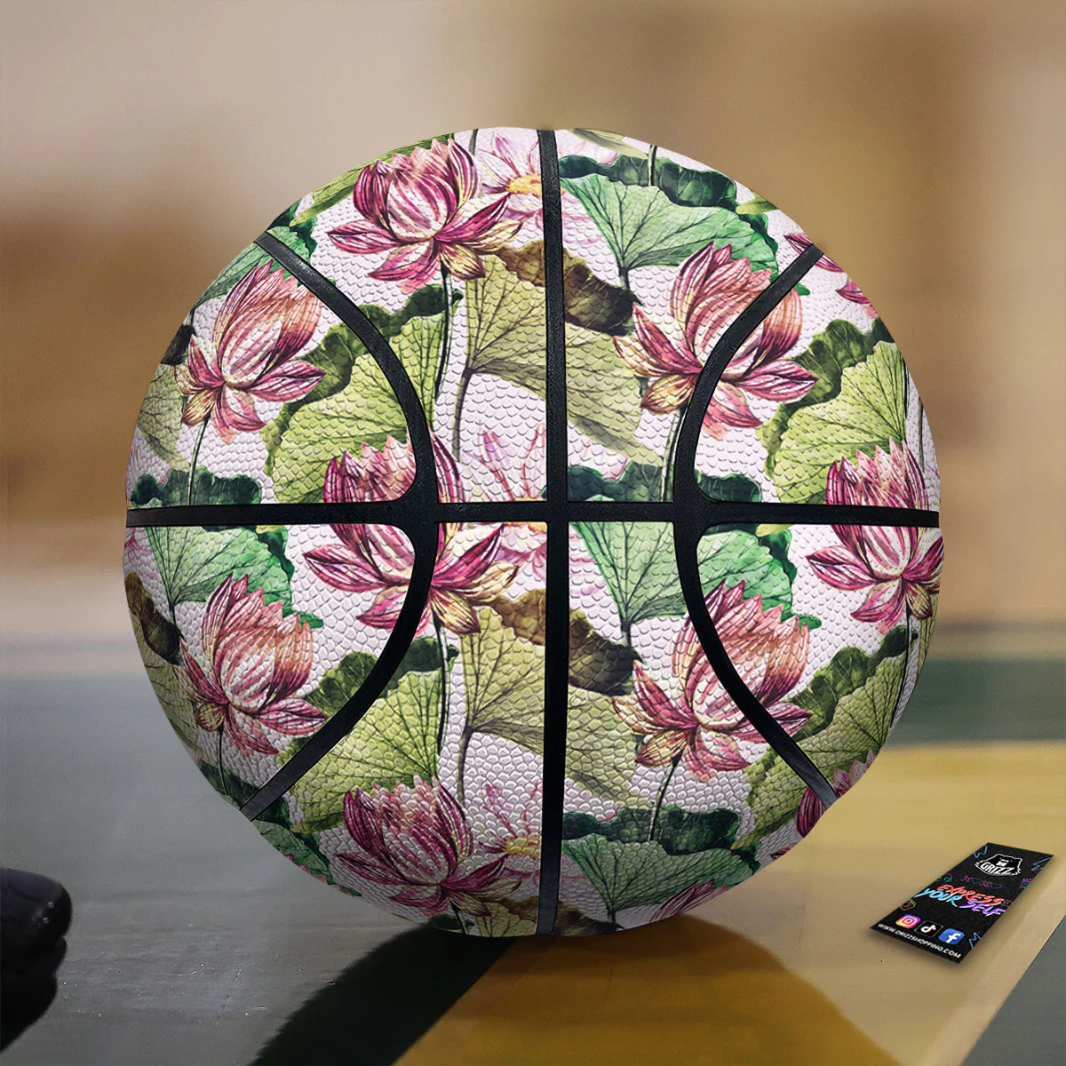 Lotus Pink Print Pattern Basketball