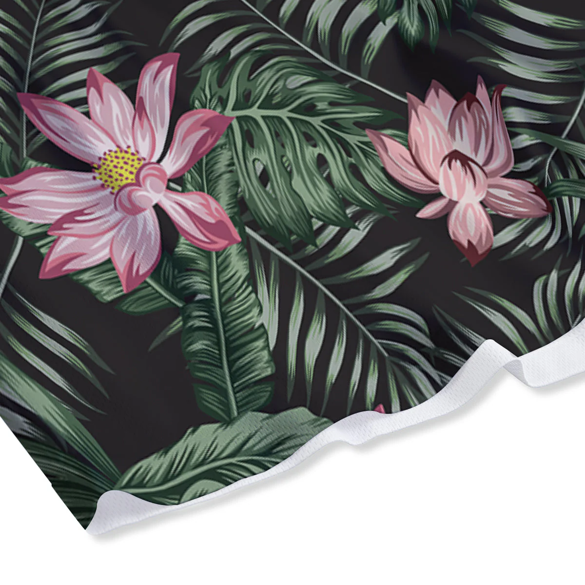 Lotus Tropical Print Pattern Mesh Shorts - Image 4