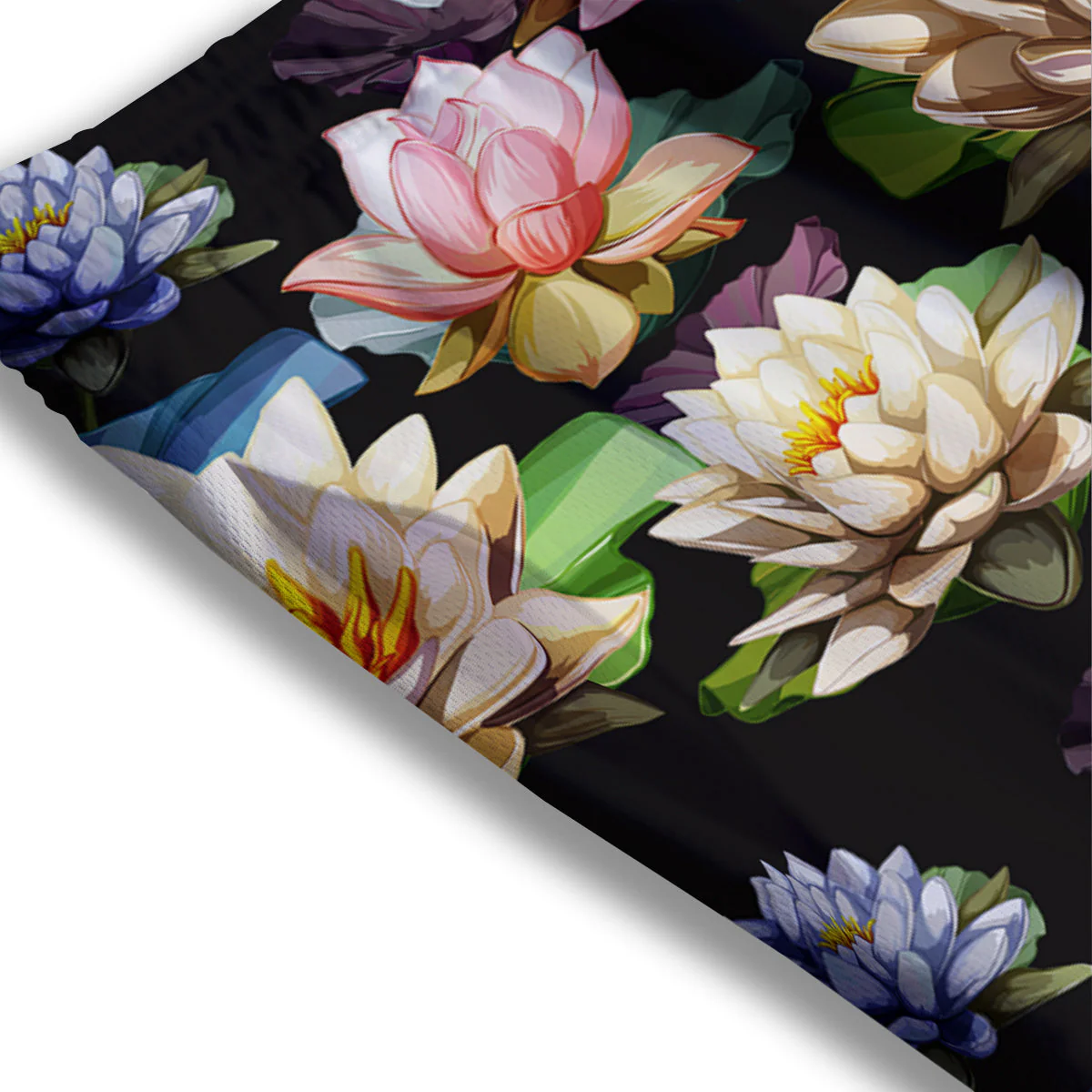 Lotus Vintage Print Pattern Mesh Shorts - Image 3
