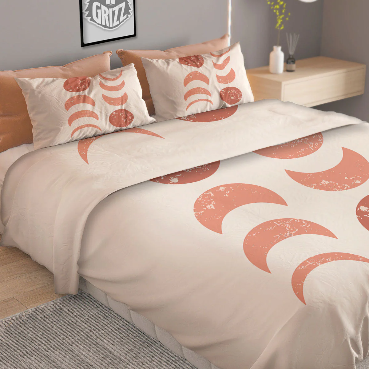 Lunar Cycle Phase Print Duvet Cover Bedding Set - Image 2