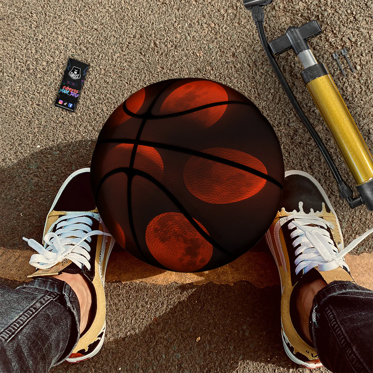 Lunar Phase Blood Moon Print Basketball - Image 2