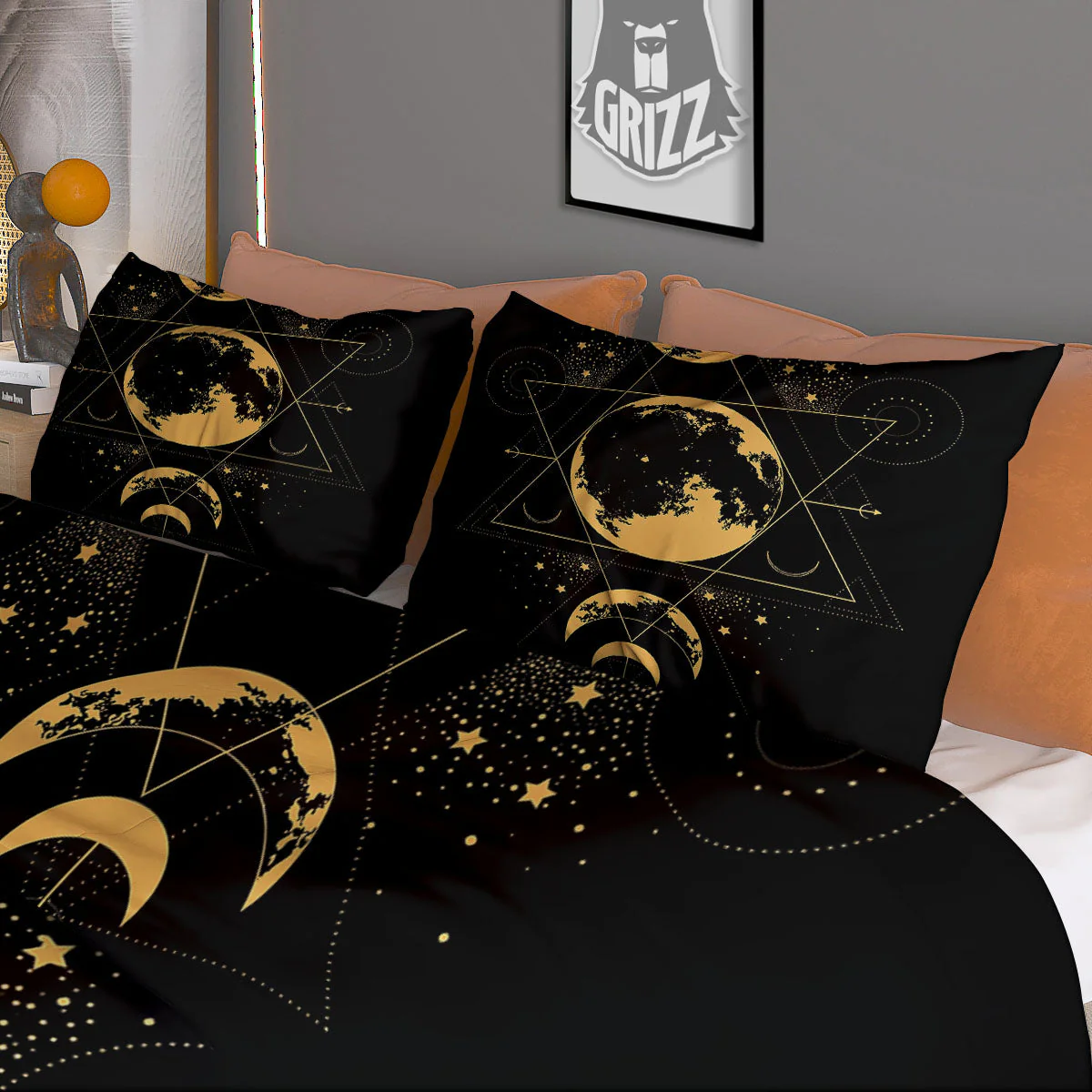 Lunar Phase Mystical Print Duvet Cover Bedding Set - Image 3