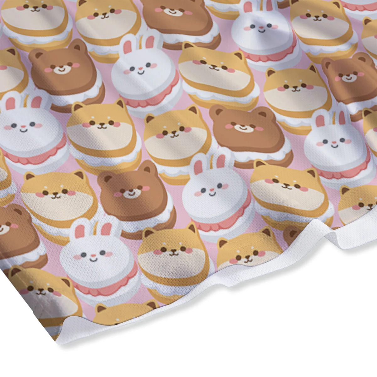 Macaron Cartoon Print Pattern Mesh Shorts - Image 4