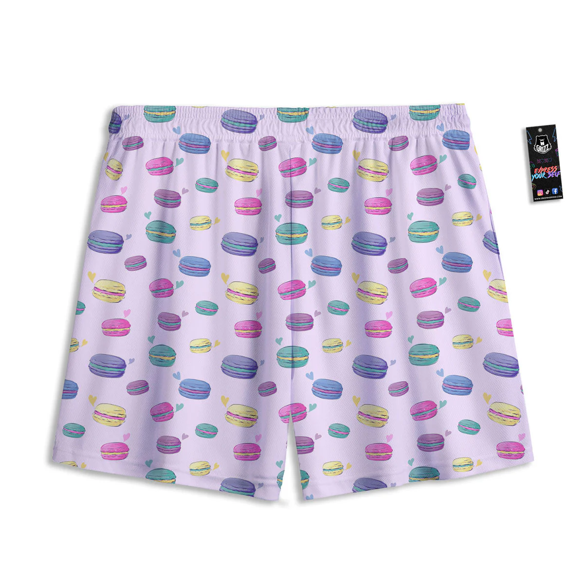 Macaron Colorful Print Pattern Mesh Shorts - Image 2