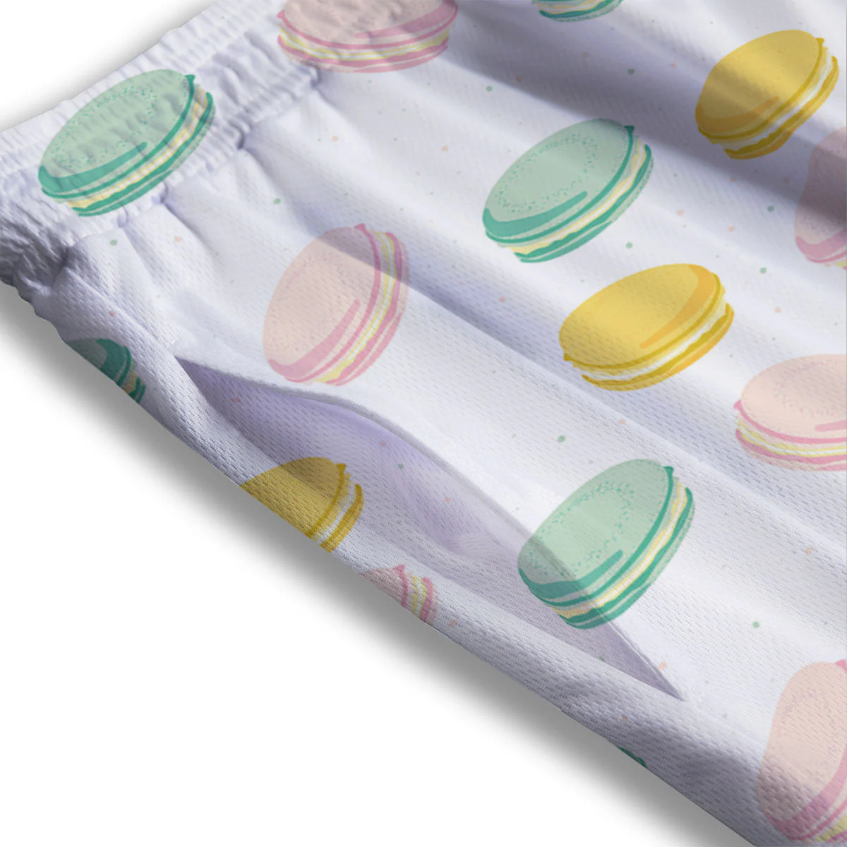 Macaron Pastel Print Pattern Mesh Shorts - Image 3