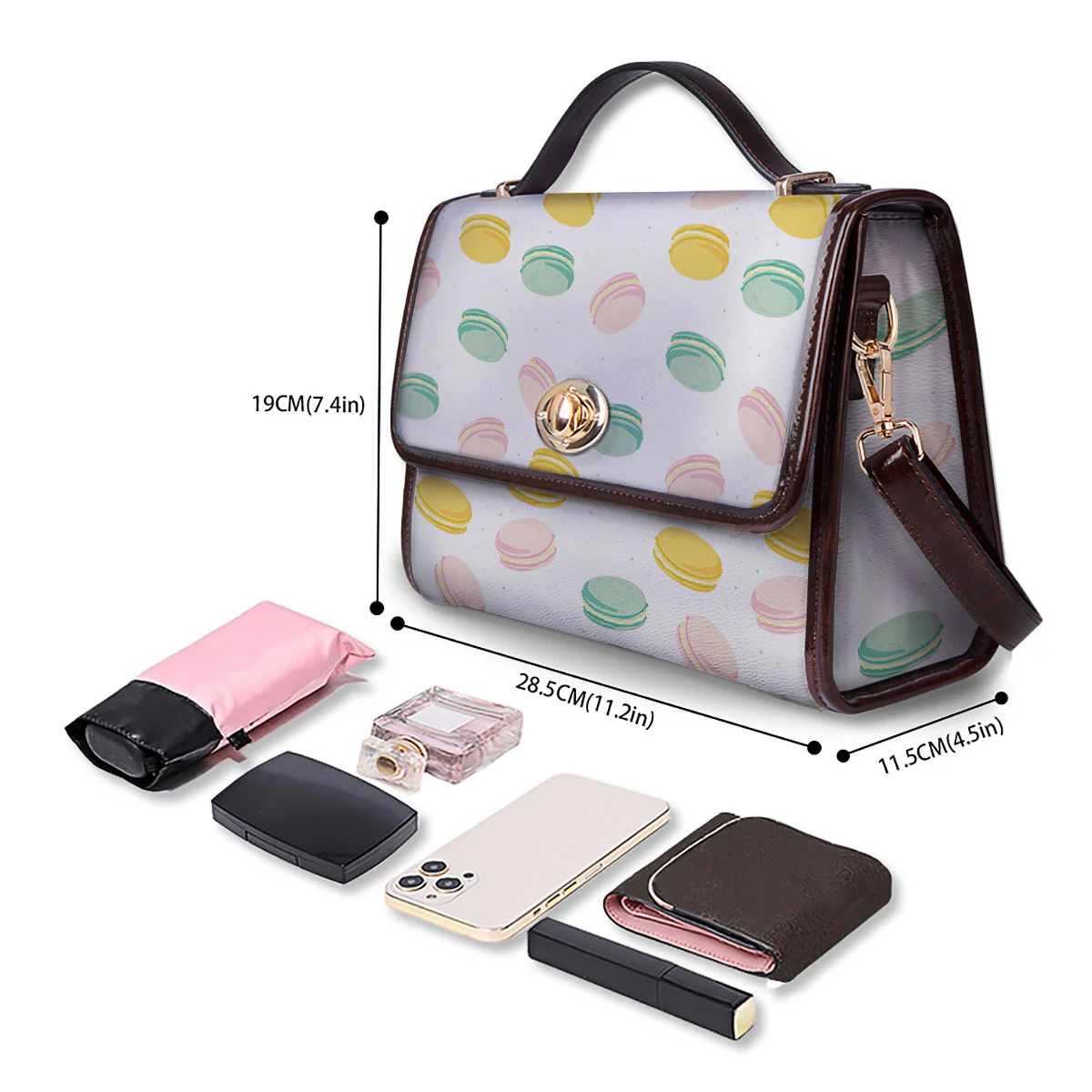 Macaron Pastel Print Pattern Women's Satchel Bag - Image 4
