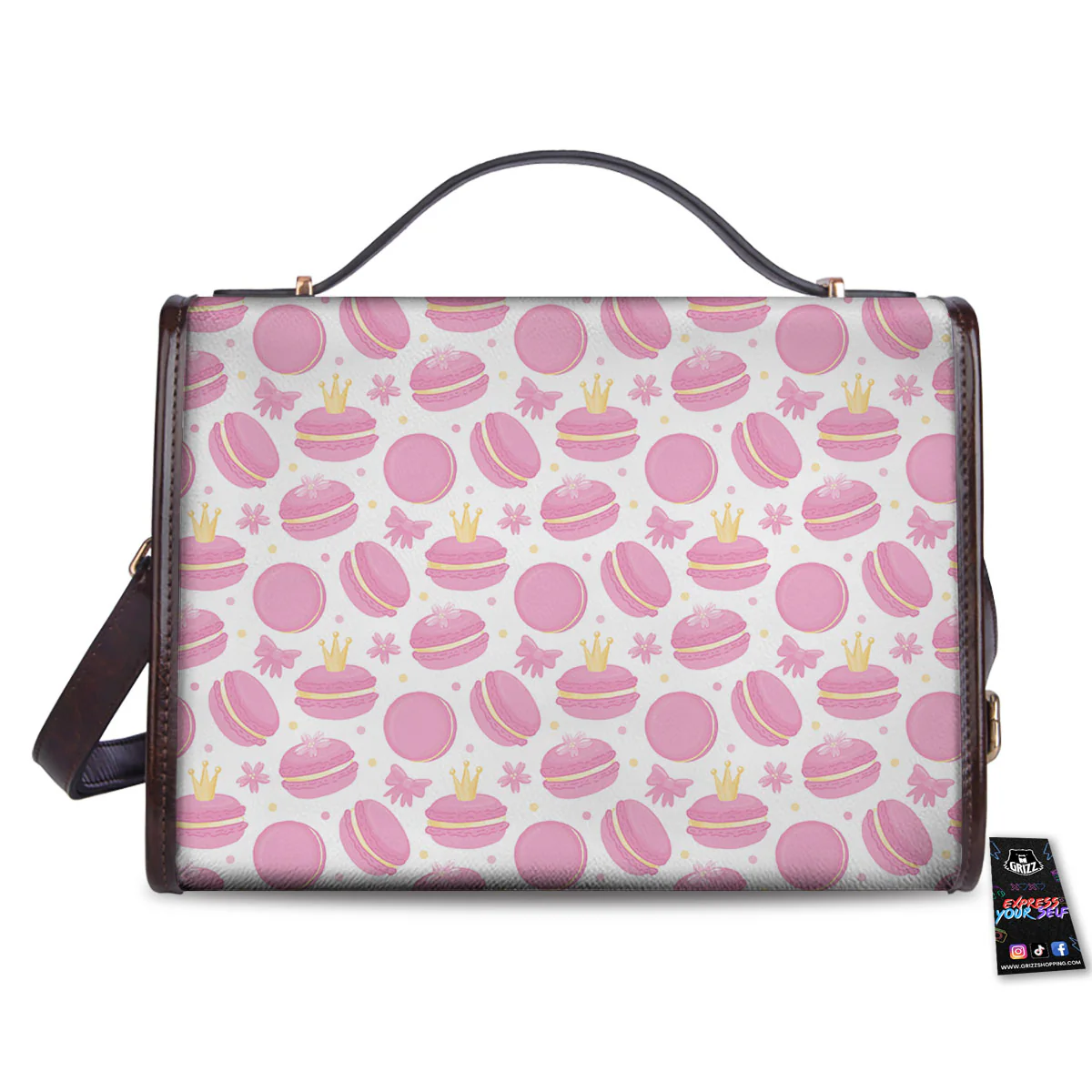 Macaron Pink Print Pattern Women's Satchel Bag - Image 2