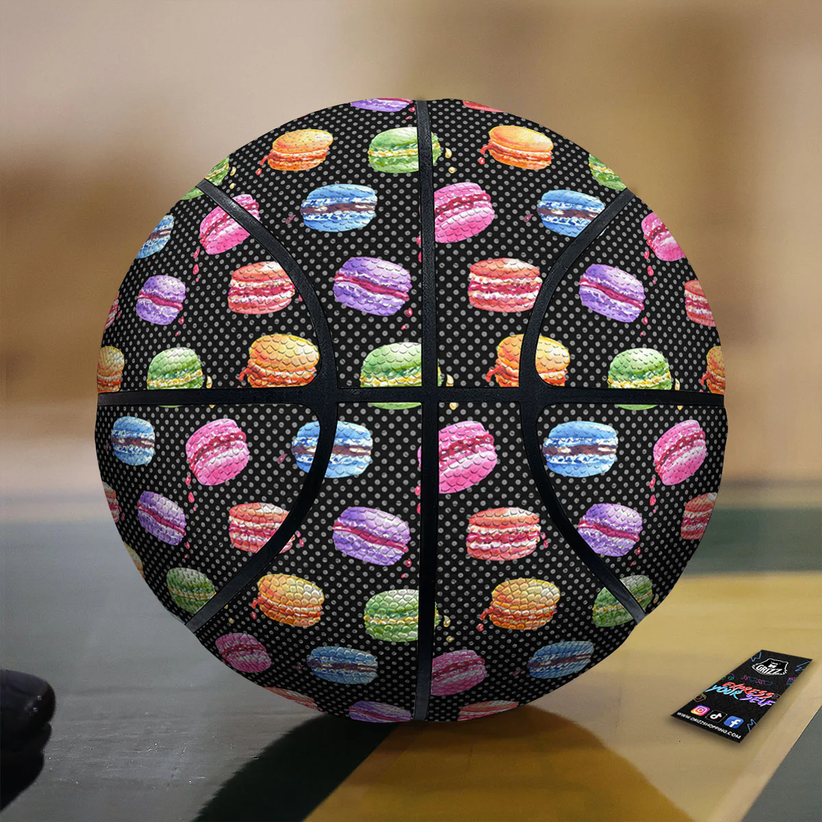 Macaron Polka Dot Print Pattern Basketball