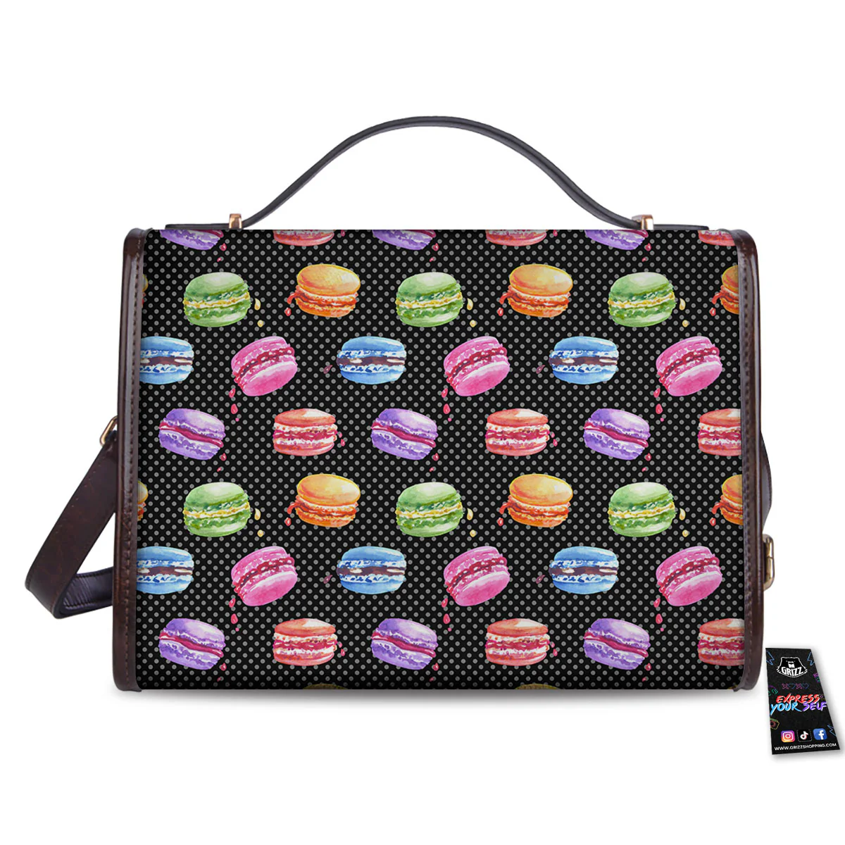 Macaron Polka Dot Print Pattern Women's Satchel Bag - Image 2
