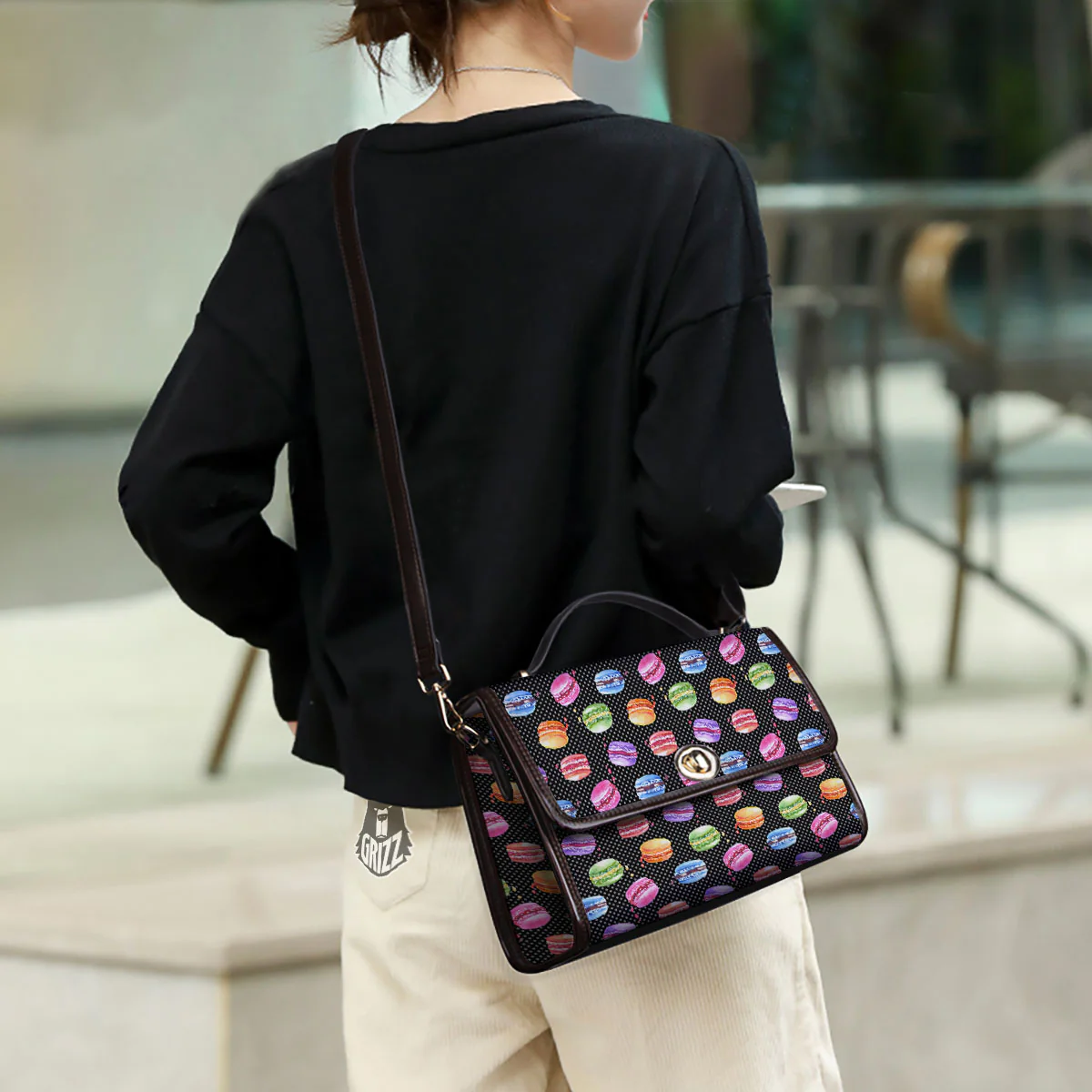 Macaron Polka Dot Print Pattern Women's Satchel Bag - Image 3