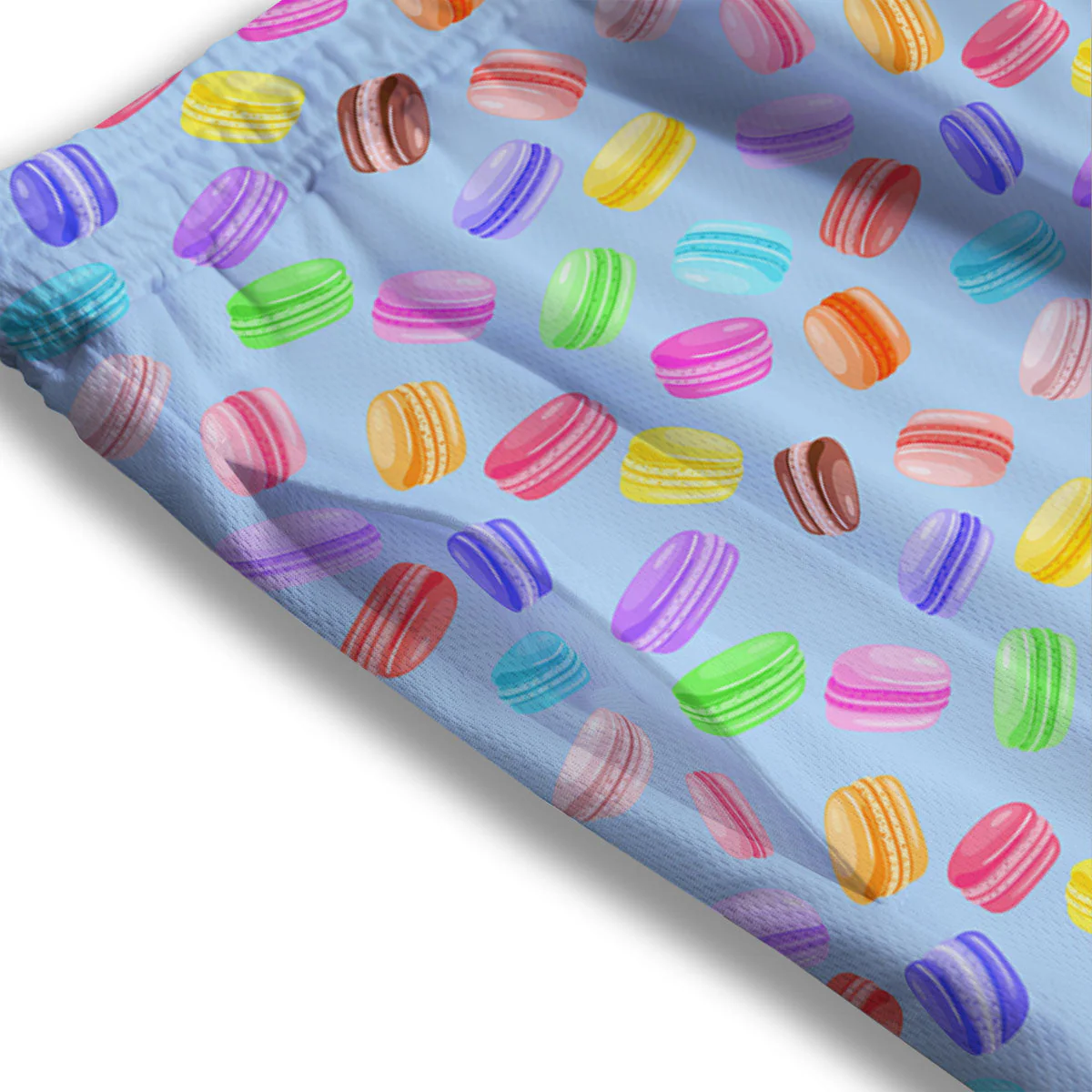 Macarons Colorful Print Pattern Mesh Shorts - Image 3