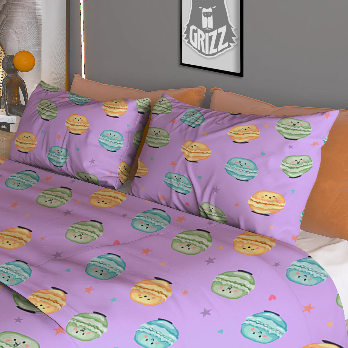 Macarons Cute Print Pattern Duvet Cover Bedding Set - Image 3