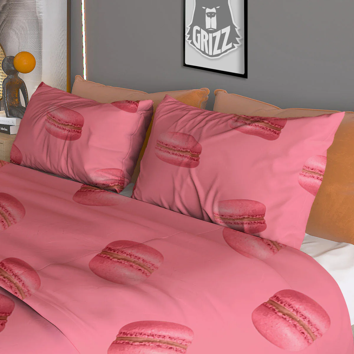 Macarons Pink Print Pattern Duvet Cover Bedding Set - Image 3